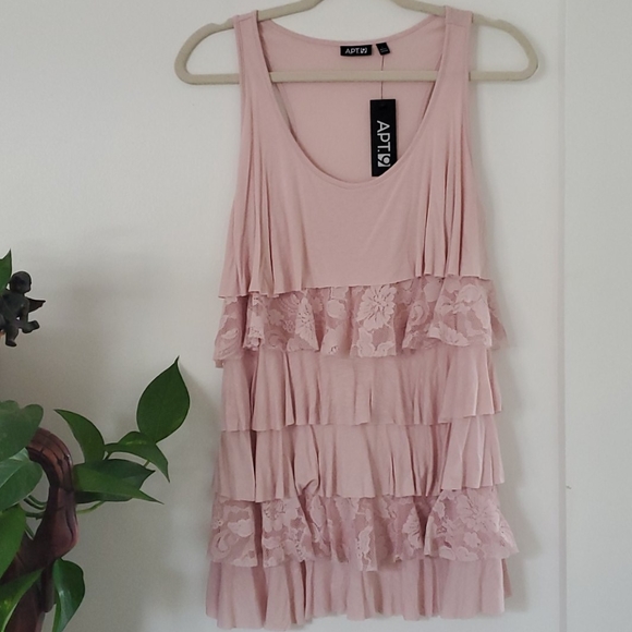 Apt. 9 Tops - Apt. 9 Rose Smoke Ruffle Tank NWT